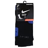 Nike Elite Cushioned Basketball Crew Socks Black Game Royal SX3693-004 Size 8-12