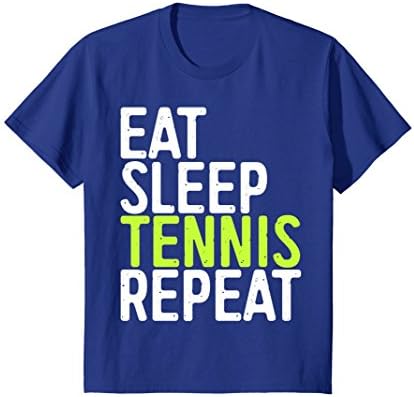 Kids Eat Sleep Tennis Repeat T-Shirt Funny Sport Game Gift 10 Royal Blue