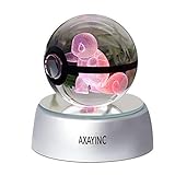 AXAYINC 3D Crystal Ball LED Night Lights Advance Laser Engraving Children's Gift (Squirtle)