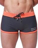 Neleus Men's Swimwear Sport Shorts Tie Rope Swimsuit Grey, US S / Asia L