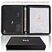 PELLICANO Professional Vegan Leather Portfolio Organizer – Black Handcrafted Faux Leather Business Padfolio for Men and Women with 3 Ring Binder, iPad Holder, Legal Pad, and More, 13 x 10.6 x 1.5 in.
