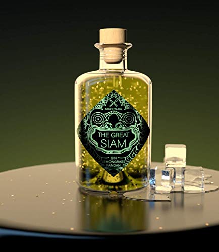 Michi Palma | The Great Siam Lemongrass-Pandan (1 x 0.5 l) | Premium Spirituose auf Gin-Basis | Mit 23 Karat reinem Blattgold und edler Geschenkverpackung | Goldene Gin-Geschenkidee – Bild 3
