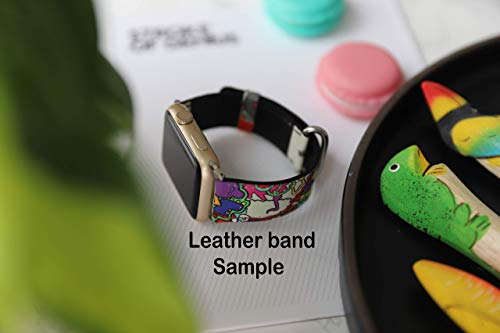 Wrist band strap compatible with Apple Watch iWatch all series adapters 38mm 40 mm 42mm 44mm series 1 2 3 4 Leather Fabric strap - Thumbnail 5