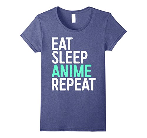 Womens eat sleep anime repeat t-shirt japanese animation lover gi…