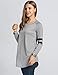 Etuoji Women T-Shirt Baseball Long Sleeve Blouse Striped V Neck Tee Shirt