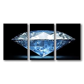 3 Piece Canvas Wall Art for Living Room Bedroom Home Artwork Shiny Diamond Gemstone Paintings Ready to Hang - 16"x24" x 3 Panels