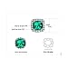 JewelryPalace Cushion 2.1ct Nano Russian Green Simulated Emerald Halo Stud Earrings For Women Solid 925 Sterling Silver