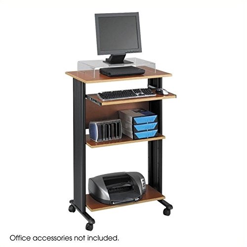 Safco Products 1923CY Muv 45"H Stand-Up Desk Fixed Height Computer
Workstation with Keyboard Shelf, Cherry