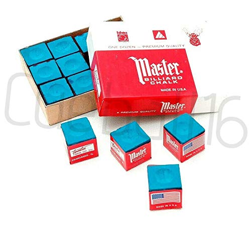 12 Pieces/BOX of Premium Quality BLUE MASTER Pool Cue Chalks by Tweeten