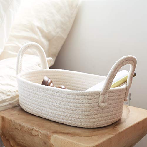 LA JOLIE MUSE Storage Baskets Set of 4 Woven Basket Cotton Rope Bin