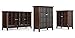 SIMPLIHOME Bedford SOLID WOOD Universal TV Media Stand, 53.9 inch Wide, Living Room Entertainment Center, Storage Cabinet with Glass Doors, for Flat Screen TVs up to 60 inches in Dark Tobacco Brown