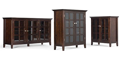 Acadian Solid Wood 39 inch Wide Rustic Medium Storage Cabinet in Brunette Brown