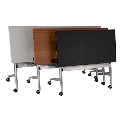 Learniture Heavy-Duty Flipper Table and Mobile Stack Chair Bundle, One Electrical Component, Black, LNT-TSU3036BKW1EC-T1001-SO-PK