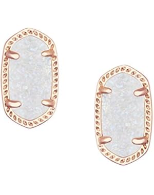 Petite Ellie Stud Earring in Rose Gold Plated and Iridescent Drusy
