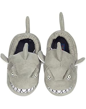 Children's Plush Slippers- Shark (Large 11-12)