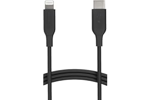 �鶹�� Basics USB-C to Lightning Cable, MFi Certified iPhone Charger - Black, 6-Foot