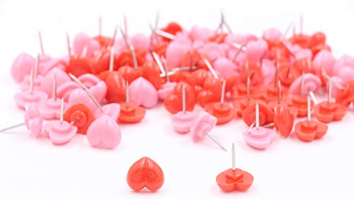 LeBeila Heart Shape Thumbtacks Creative Push Pins - Decorative Thumb Tacks Mini Pushpins Plastic Head Metal Steel Point for Wall Maps Pictures Photos Poster Bulletin/Cork Boards (100 Pieces, Mixed) - Thumbnail 4