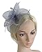 Urban CoCo Women's Vintage Flower Feather Mesh Net Fascinator Hair Clip Hat Party Wedding (Gray)