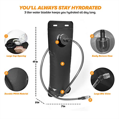 Tactical Molle Hydration Pack Backpack with 3L Water Bladder