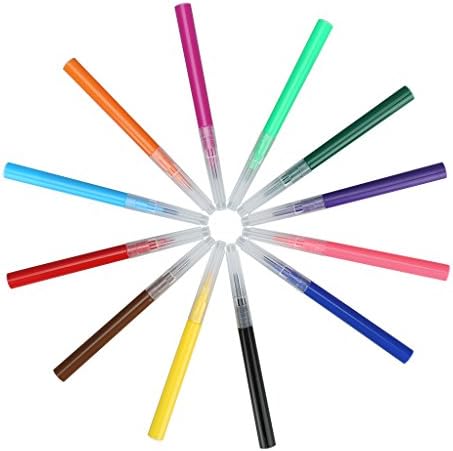 Shinehalo 12pcs Washable Watercolor Markers Pen Set, Color Pen Set Line Drawing Pen Point Markers for Electric Spray Paint Pen Spray Art, Painting Air Marker Sprayer Set