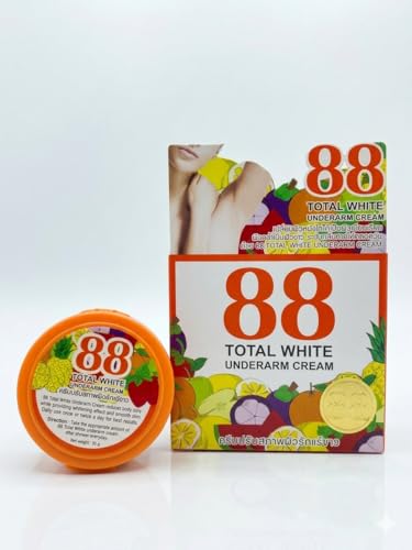 88 Total White Underarm Brightening Cream 2PCS COMBO PACK with Vitamin B3, Licorice Extract & Odour Control for Dark Underarms, Smooth Lightweight Daily Care Cream for Women and Men, 2x35g