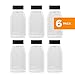 LARGE 16OZ CLEAR PLASTIC SPICE CONTAINERS BOTTLE JARS - FLAPPER CAP TO POUR OR SIFTER SHAKER. USED TO STORE SPICES, HERBS AND IS REFILLABLE-BPA FREE (6, black caps)