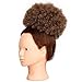 AISI QUEENS Brown Puff Ponytails Synthetic Afro Puff Curly Hair Ponytail African American Short Kinky Curly Wrap Drawstring Hair Extensions with 2 Clips(1B/30#)
