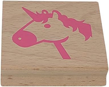 Unicorn Emoji Stamp by Paper People - Large Size Wood/Rubber Stamper - Make Your Own Unicorn Shirt, Unicorn Napkins, Unicorn Party Supplies, Unicorn Pillow, Small Unicorn Gifts