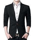 Benibos Men's Slim Fit Casual Premium Blazer Jacket(M, Black)