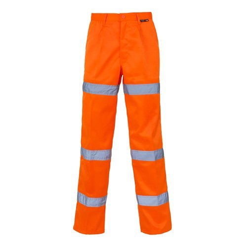 Supertouch PC38983 3 Band Hi Vis Trousers, Long length, 32" Waist, Orange