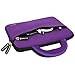 Evecase for Kids Tablet Sleeve Case, Slim Neoprene Briefcase w/ Handle & Accessory Pocket/ Ultra Portable Travel Carrying Pouch Cover - Purple
