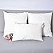 Breathable Faux Linen Decor Oblong Throw Cushion Cover Pillow Sham for Sofa Living Room 12 x 20 Inch White 2 Piece
