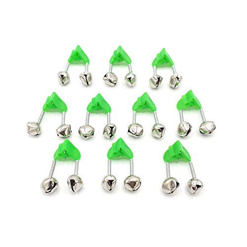 Zite Fishing Aal-Glocke Klemm-Glocke Nacht-Angeln - 10 Stück Set Bissanzeiger mit Knicklicht-Halter - Auch für Wels