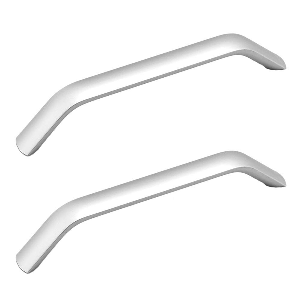 ANSIEDIO 2pcs Silver Cupboard Handles Drawer Handles Kitchen Cabinet Door Handles Aluminum Alloy Bow Pull Handle (Hole Spacing 128 mm)