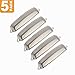 Southern Hills Brushed Nickel Cup Drawer Pulls - 5 Inch Screw Spacing - 6 1/4 Inch Total Length - Cabinet Drawer Pulls - Bin Pulls - Satin Nickel Handles - Pack of 5 - SHKM004-SN-5