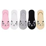 5 Pack Womens Casual Cotton Cute Funny No-show Ankle Animal Liner Socks