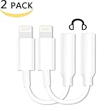 Apple iPhone 7 Audio Adapter iOS 10.3 Buddys - Lightning to 3.5mm Female Headphone Jack Adapter for iPhone 7 / iPhone 7 Plus - [2 Pack] (White) [Not compatible with iPhone X/8/8 Plus]