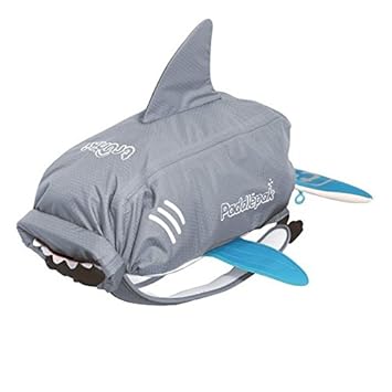 Trunki wasserabweisender Kinderrucksack & Badetasche - PaddlePak Fin der Hai (grau)