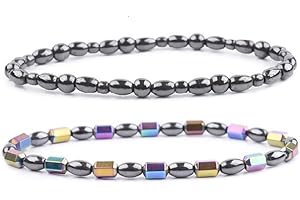 YOCOYEE 2pcs Anklet Hematite Relieve Joint Pain Healing Therapy Healthy Foot Anklet for Women Men-Style 3