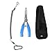 Booms Fishing F1 Fishing Pliers 5-in-1 Multi-Tool Made by 420 Stainless Steel Blue with Coiled Lanyard and Sheath
