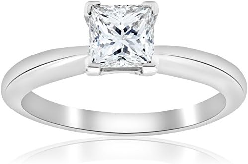 D VS1 1ct GIA Certifed Princess Cut Solitaire Diamond Engagement Ring Platinum