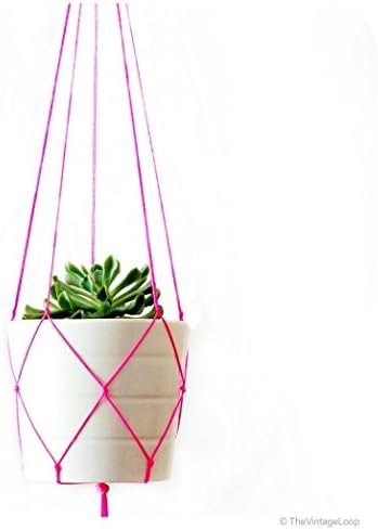 Simple modern macramé plant hanger
