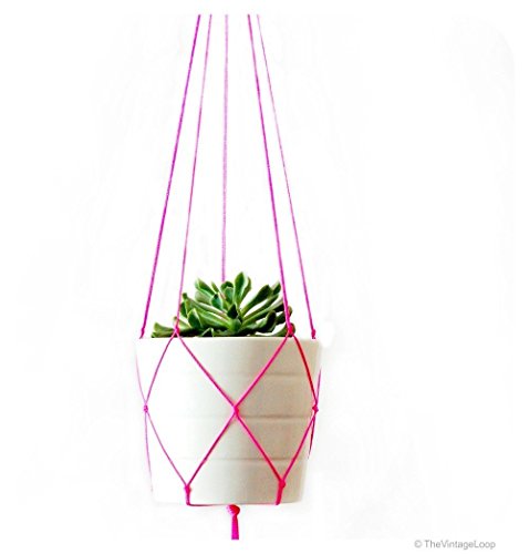 Simple modern macramé plant hanger