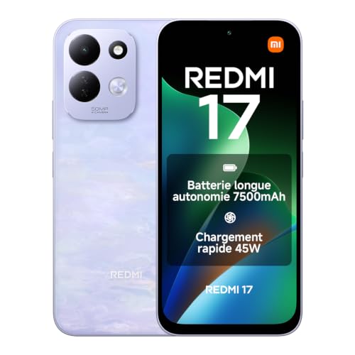 REDMI 17, Smartphone 4+256 Go, Violet, Batterie 7500 mAh, Charge 45 W