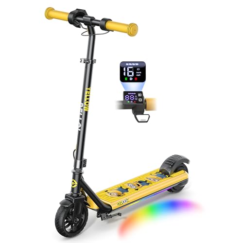 Gyroor H30Max E Scooter Kinder 6 bis 14 Jahre 150W Musik LED Doppelbremse,Gelb
