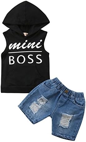 Toddler Kids Baby Boy T-Shirt Tops Denim Pants Trousers Outfits Clothes Set 2Pcs
