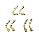 Dsycar 45 Degree 90 Degree 135 Degree Brass Valve Stem Extension - Set of 6 (Gold)