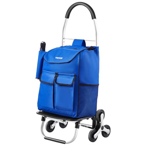 Carro de Compra Plegable 36 L Carro para Subir Escaleras con 6 Ruedas 445x375x990 mm Bolsa de Almacenamiento de Tela Oxford para Compras, Oficina, Mudanzas, Transporte, Exteriores, Lavandería