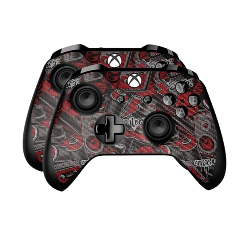 Carbon Fiber Skin Compatible with Microsoft Xbox One Controller (2 Pack) - Red…