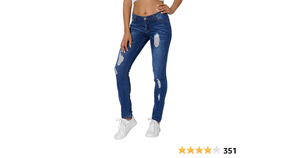 Jeans Stretch Distressed Denim Pants 